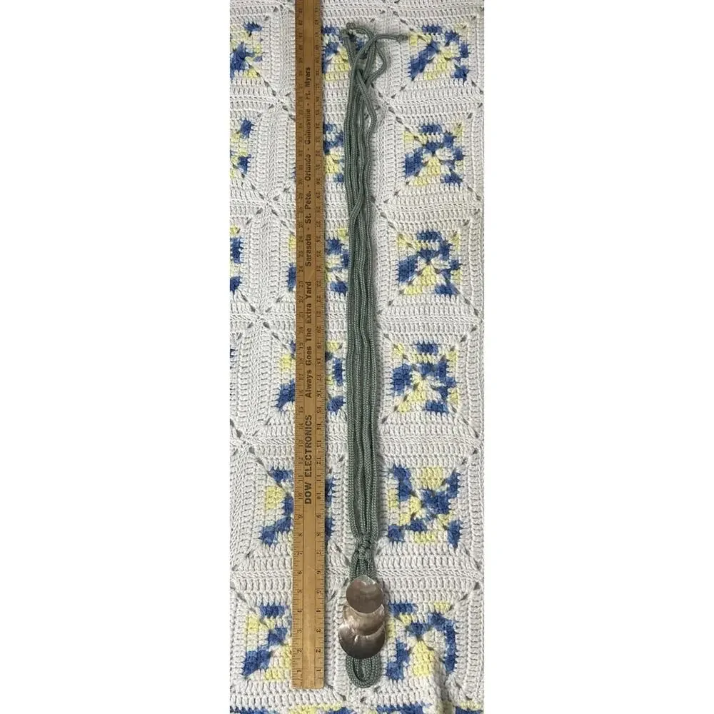 Unbranded Vintage Shell Belt Women One Size Sage Green Braided Rope Boho Coastal